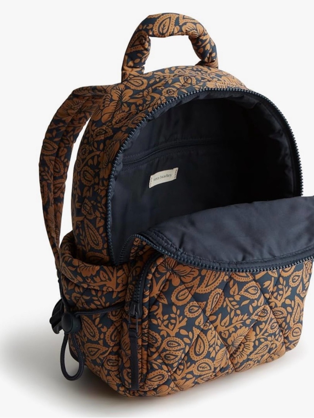 VERA BRADLEY Small Banbury Backpack-Lotus Montage Roasted Pecan - Picture 5 of 10